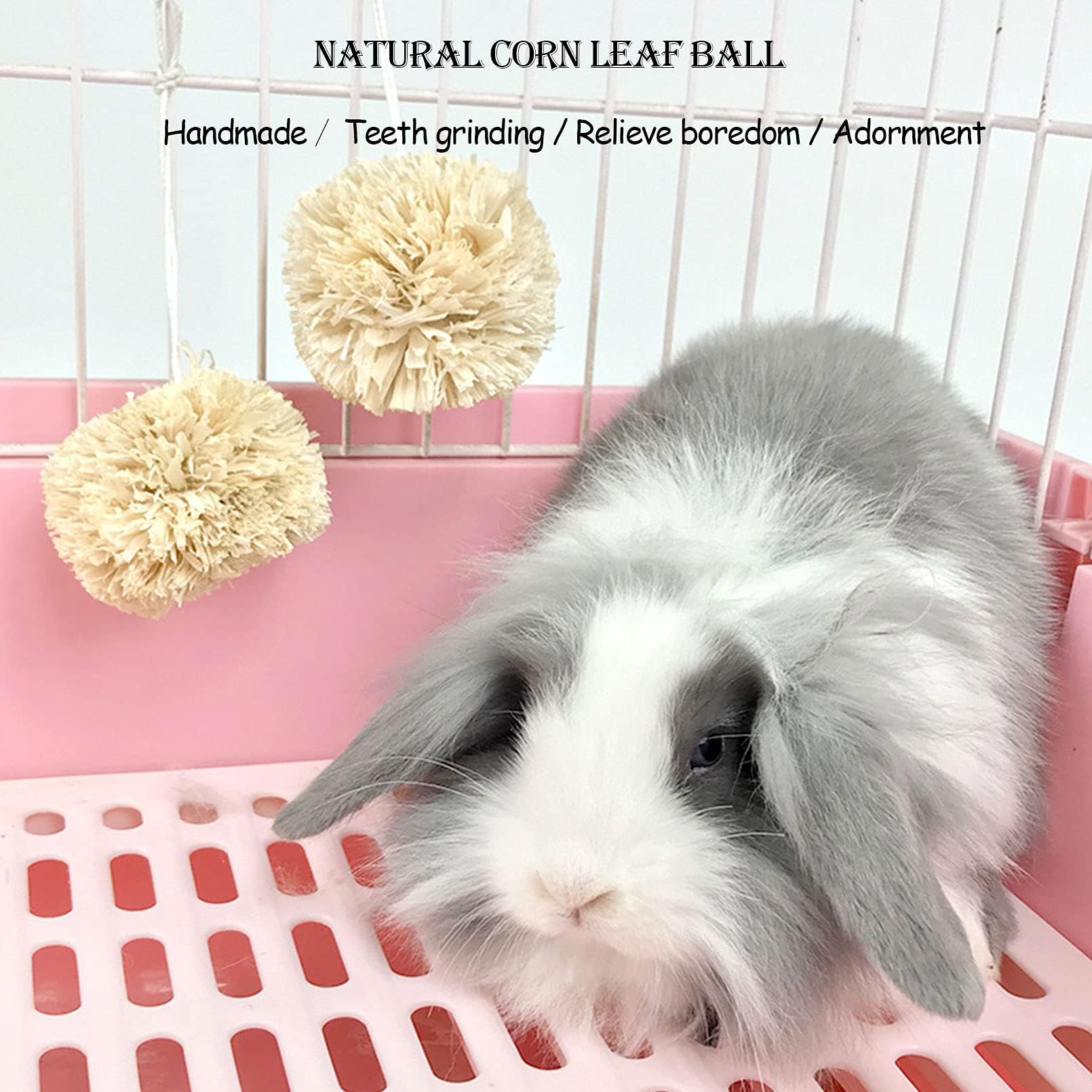 kathson Bunny Chew Toys for Teeth Grinding, Rabbit Wooden Scratch Board Feet Pad Platform Small Animals Play Toy for Guinea Pigs